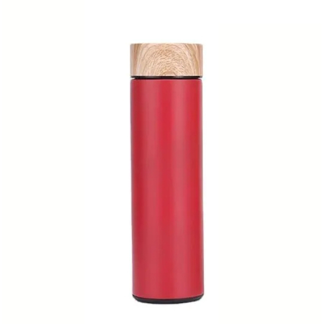 Wholesale Stainless Steel Double Wall Vacuum Thermal Flask With Wood Grain Lid Water Bottle