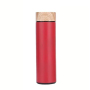 Eco Friendly Double Wall Stainless Steel Water Bottle With Wooden Lid 304 S/S With Wood Lid And Tea Filter