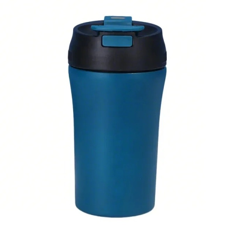 New office thermos cup Simple double-layer vacuum straw mug 420ml Double Walled Stainless Steel Thermos Coffee Mug