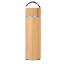 450ml Vacuum Insulated Bamboo Tea Infuser Water Bottle Thermo with Handle Lid