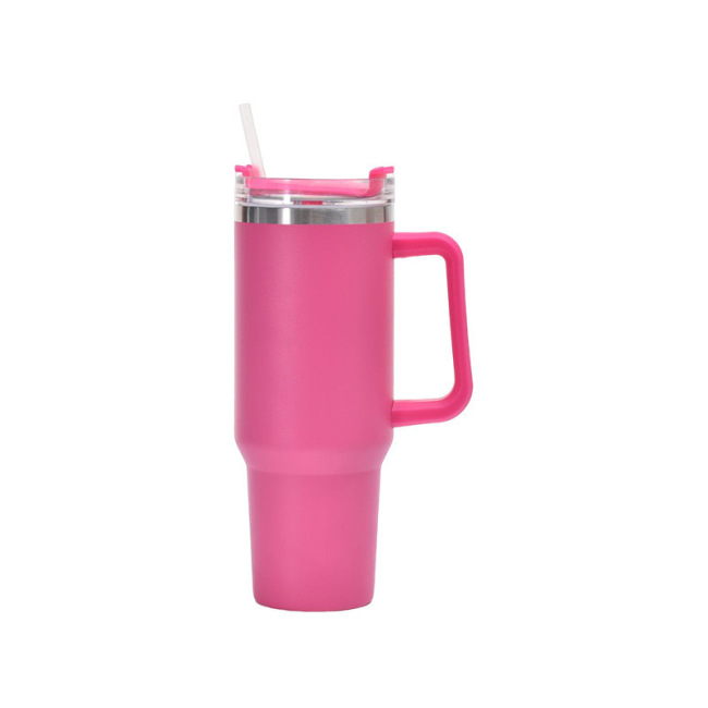 Double wall  40oz tumbler  insulated stainless steel coffee tumbler with a handle lid