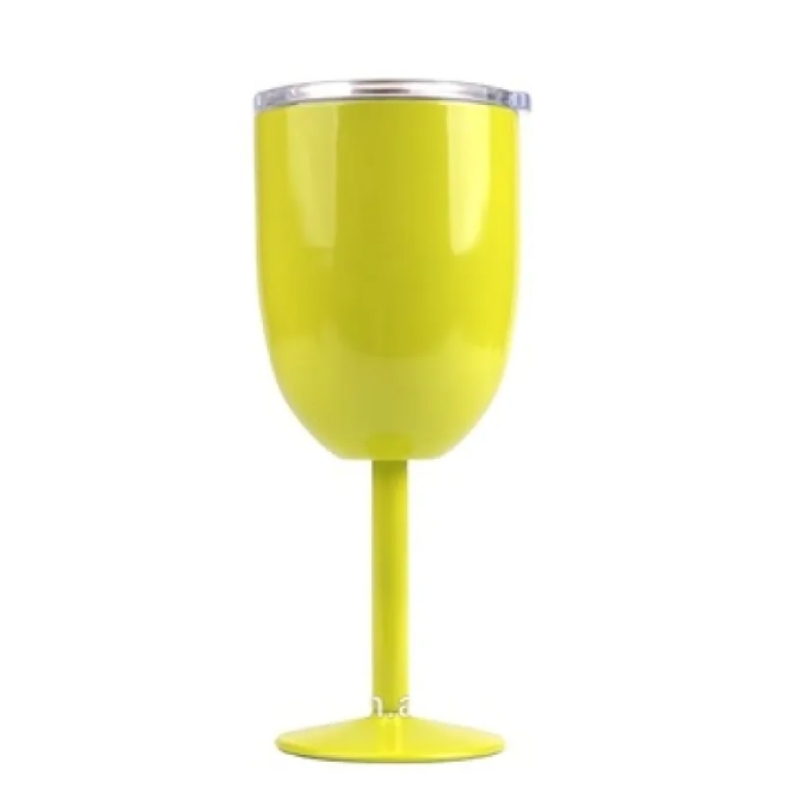 Newest Insulated Tumbler Cup With Lid Stainless Steel Wine Goblet 10oz Insulated Wine Glasses With Lid