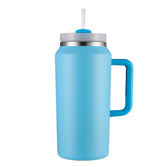 New arrival custom 64oz double stainless steel ascending tumbler with handle and straw