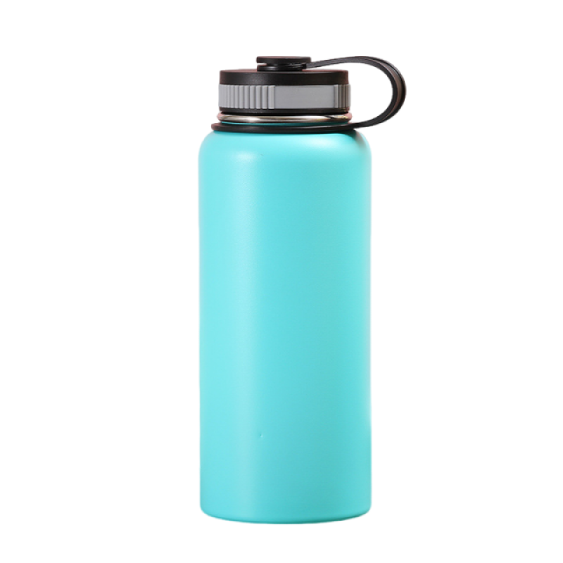 High quality single layer stainless steel travel water bottle with handle lid