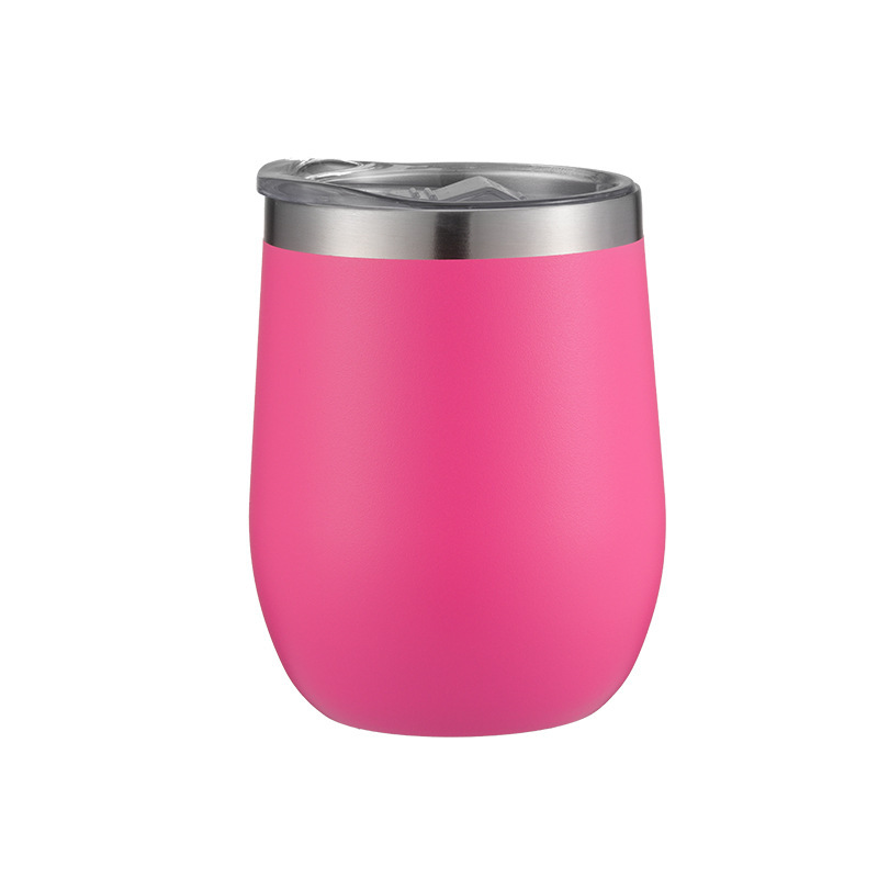 BPA Free Reusable Leakproof 12OZ Stainless Steel Double Wall Egg Shaped Wine Tumbler