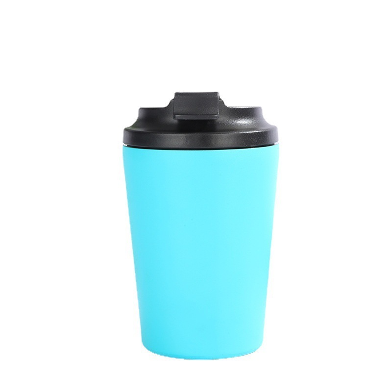 High Quality 350ml Stainless Steel Double Wall Insulated Coffee Mug  Water Cup With Black Color Lid
