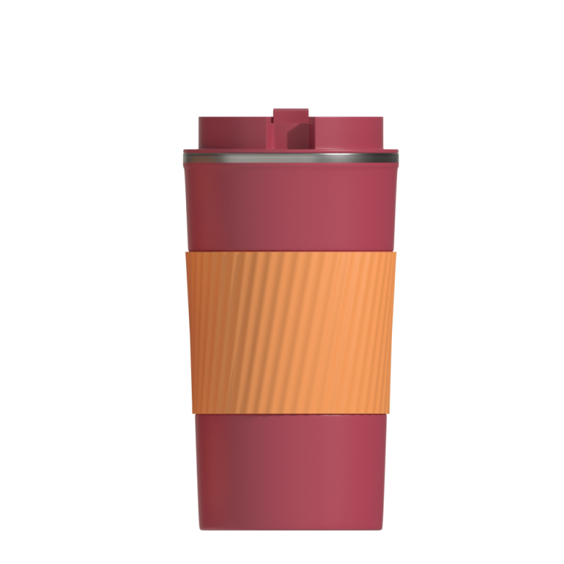 Eco Friendly Stainless Steel Thermos Double Wall Insulated Flask Vacuum Coffee Cup With Silicone Sleeve Office Travel Mug