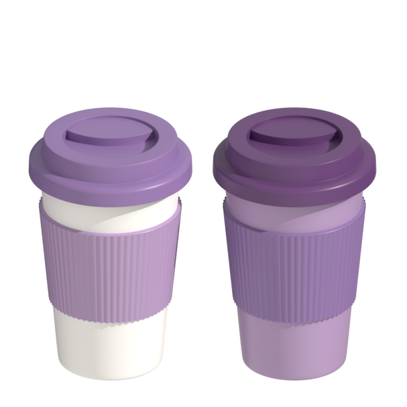 500 ml stainless steel cup with silicone grip and silicone lid