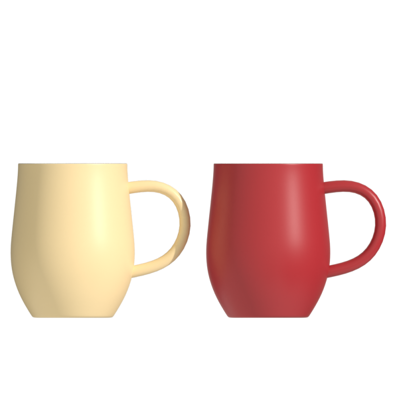 12oz double wall stainless steel ceramic coffee mug insulated egg shaped wine tumbler with handle