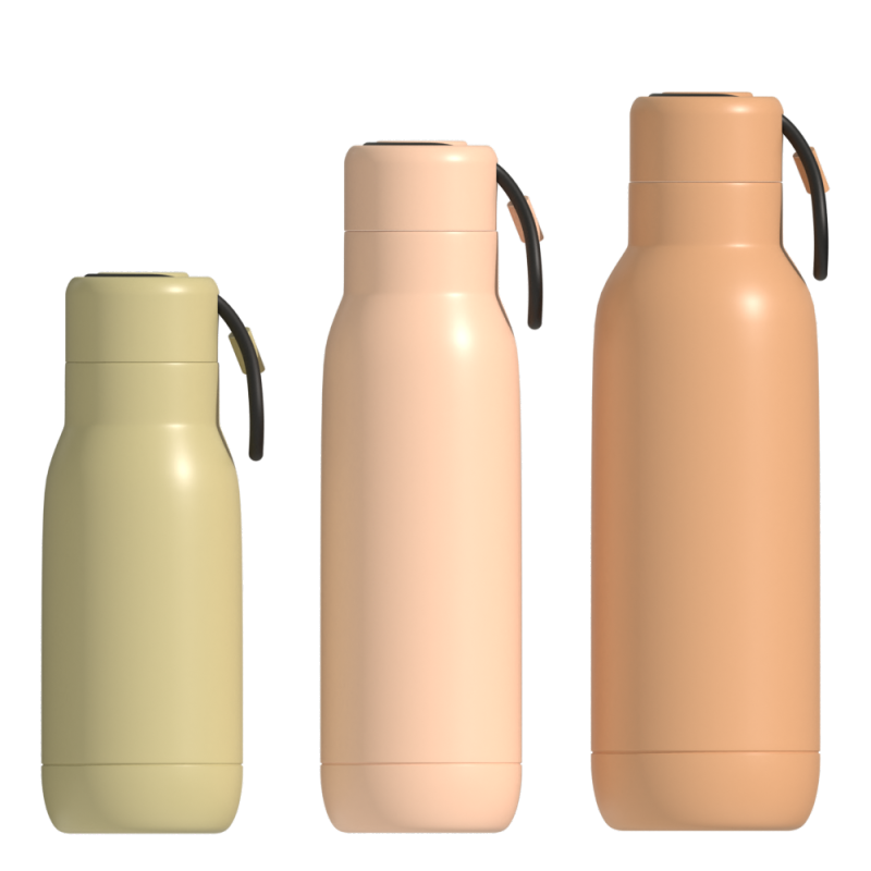 high quality large capacity insulate stainless steel sport watwer bottle double wall travel flask with handle lid