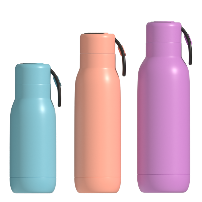 Hot Selling  500ml stainless steel sport water bottle vacuum thermos flask with rope handle outdoor travel water bottle