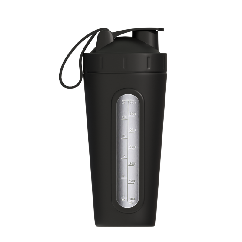 700ml Stainless Steel Sports Fitness Single Wall Gym Protein Shaker Bottle With Visible Window