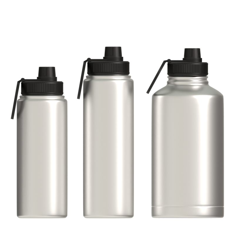 Großhandel mit großer Kapazität, vakuumisolierter Weithals-Edelstahl-Sportwasserflasche mit Strohhalm