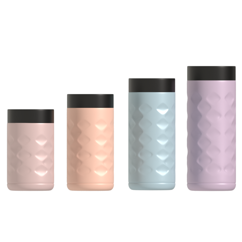 12oz 160z 18oz stainless steel diamond shape water bottle non slip portable double wall keep cold drinking bottle can cooler