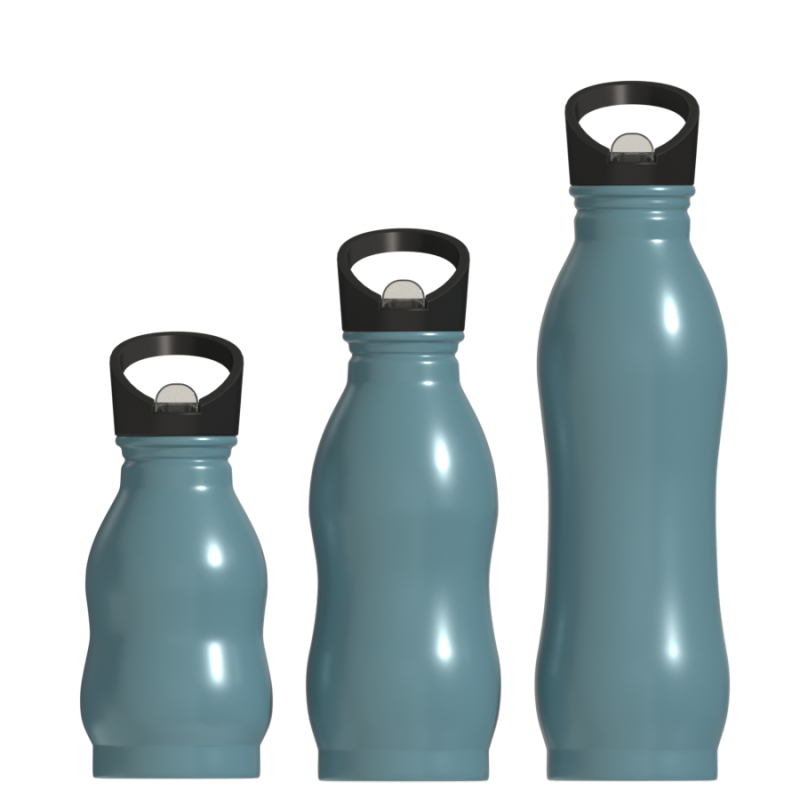 350 ml einwandige kürbisförmige Kinderwasserflasche aus 18/8 Edelstahl mit Strohhalmdeckel