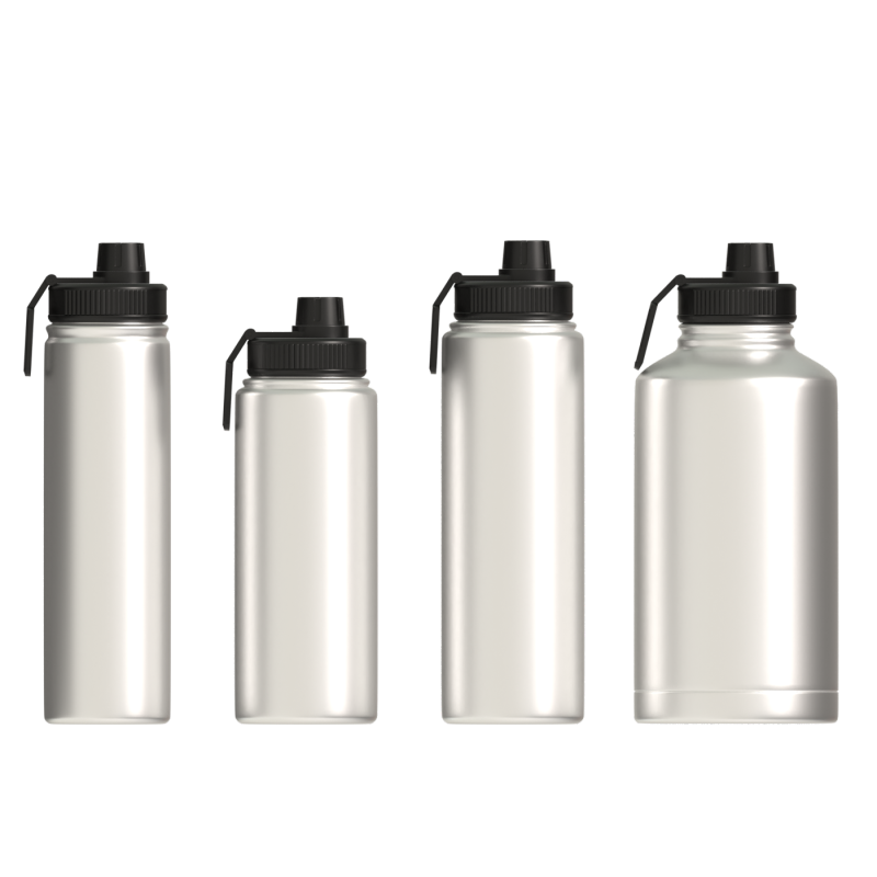 64OZ Stainless Steel Wide Mouth Vacuum Flasks Insulated Thermos For Outdoor With Multiple Lids Sport Water Bottle