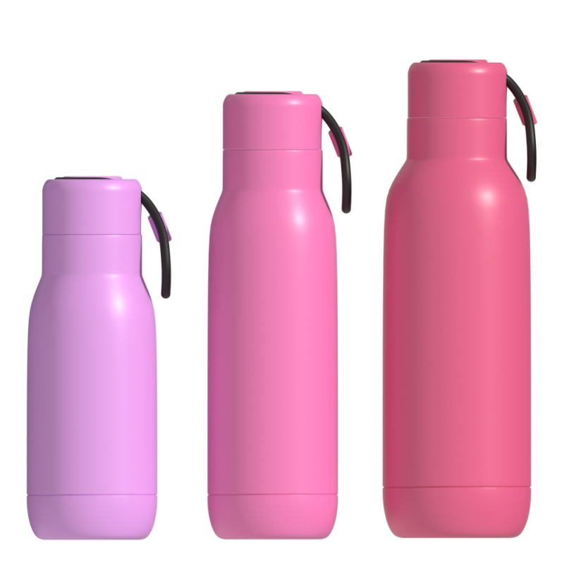 high quality large capacity insulate stainless steel sport watwer bottle double wall travel flask with handle lid