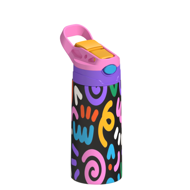 12oz 350ml Children Stainless Steel Insulated Blank Sublimation Sippy Kids Water Bottle With Filp Lid