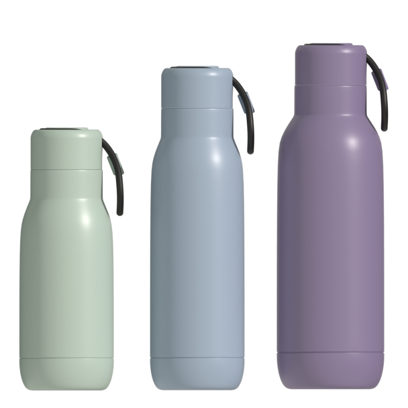 high quality large capacity insulate stainless steel sport watwer bottle double wall travel flask with handle lid