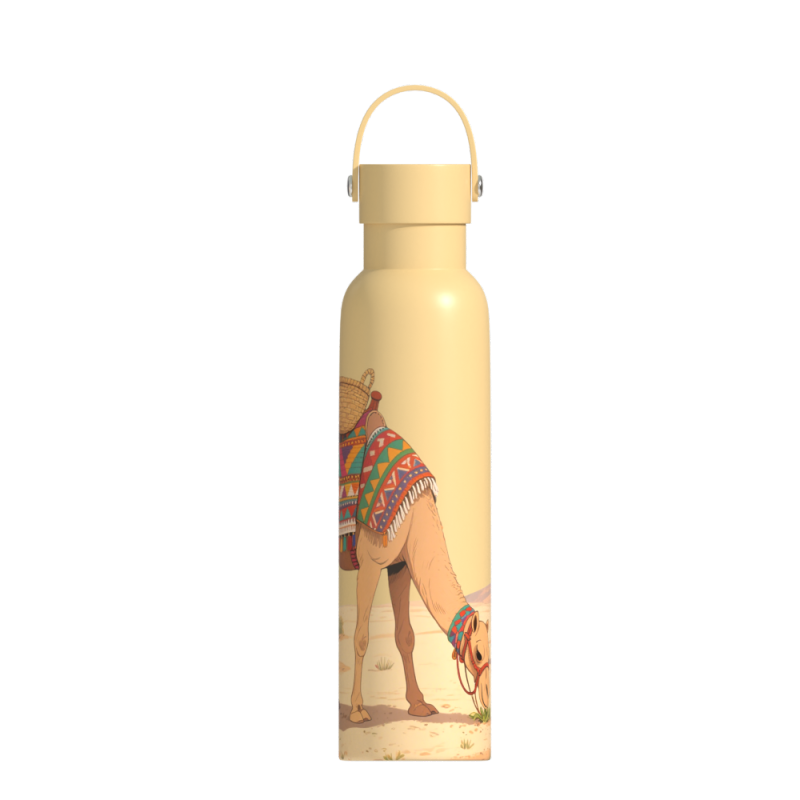 Одностенная спортивная бутылка для воды черного цвета емкостью 750 мл с соломенной крышкой и ручкой для детей