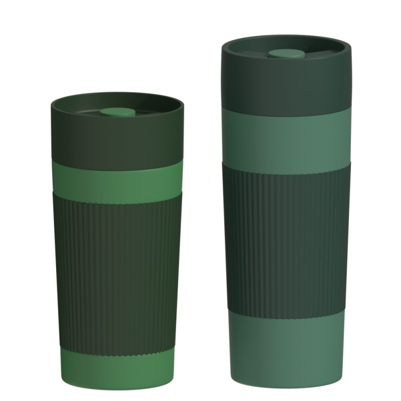 17OZ Stainless Steel Vacuum  Insulated Travel Coffee Tumbler Thermos Flask With Silicone Sleeve Travel Mug