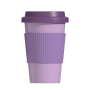 500 ml stainless steel cup with silicone grip and silicone lid