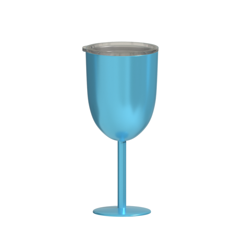 10oz Stainless Steel Wine Goblet Wholesale Water Bottles Red Wine Cup Double Walled Tumbler Goblet With Clear Lid