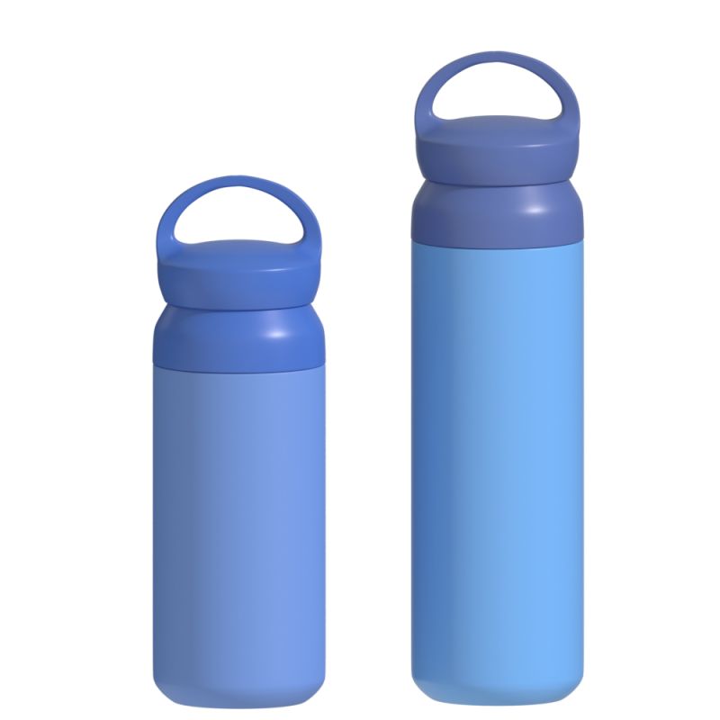 Portable 350ml Wide Mouth Double Walled Stainless Steel Thermal Vacuum Insulated Water Bottle With Handle