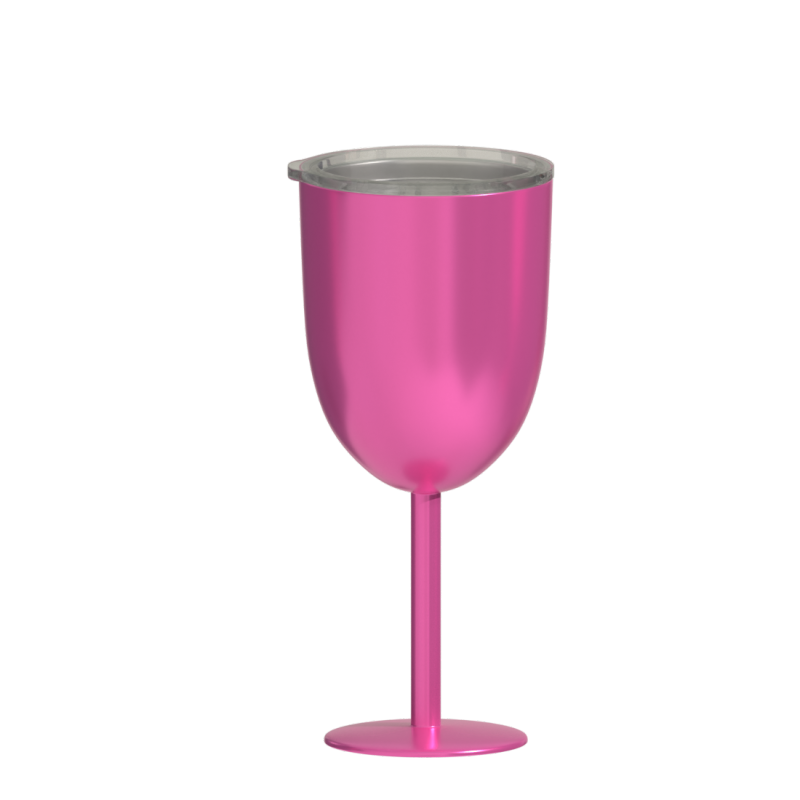 Newest Insulated Ttumbler Cup Stainless Steel Wine Goblet 10oz Red Wine Cup with Clear Lid