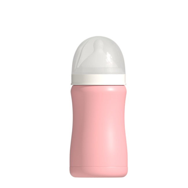 Bpa free baby bottle Double wall stainless steel insulated baby bottle with pacifier