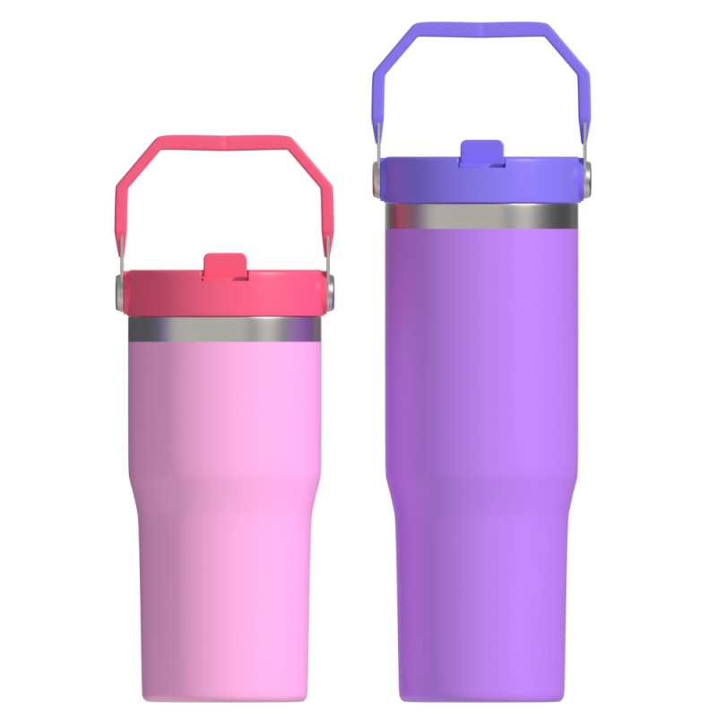 Wholesale 30OZ Double Wall Vacuum Insulated Stainless Steel Travel Tumbler Thermos Cup With Handle And Flip Straw
