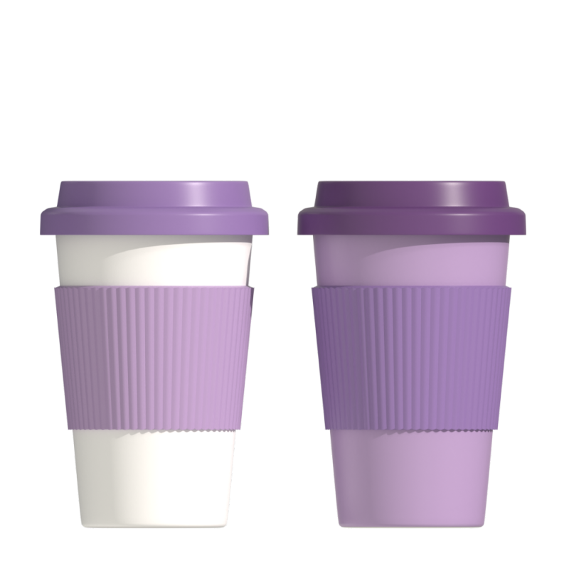 500 ml stainless steel cup with silicone grip and silicone lid