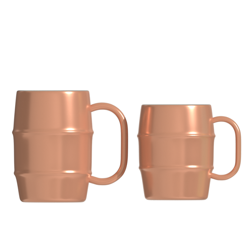 Multiple size double wall barrel shaped stainless steel beer cup with handle travel mug