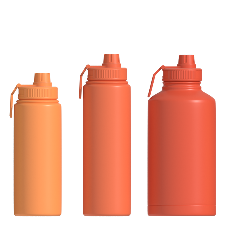 64OZ Stainless Steel Wide Mouth Vacuum Flasks Insulated Thermos For Outdoor With Multiple Lids Sport Water Bottle