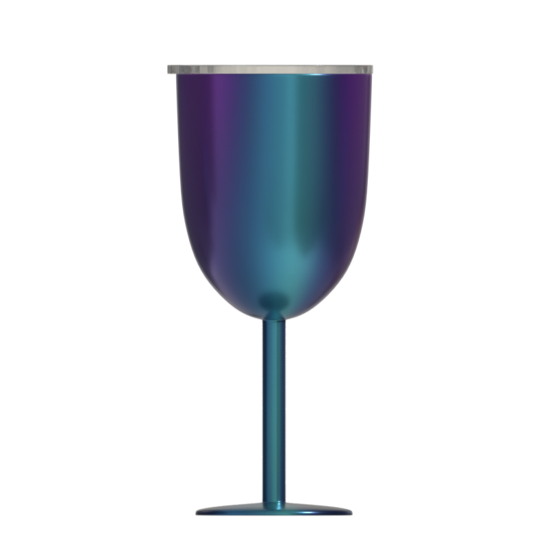 stainless steel goblet double wall wine cup  with lid