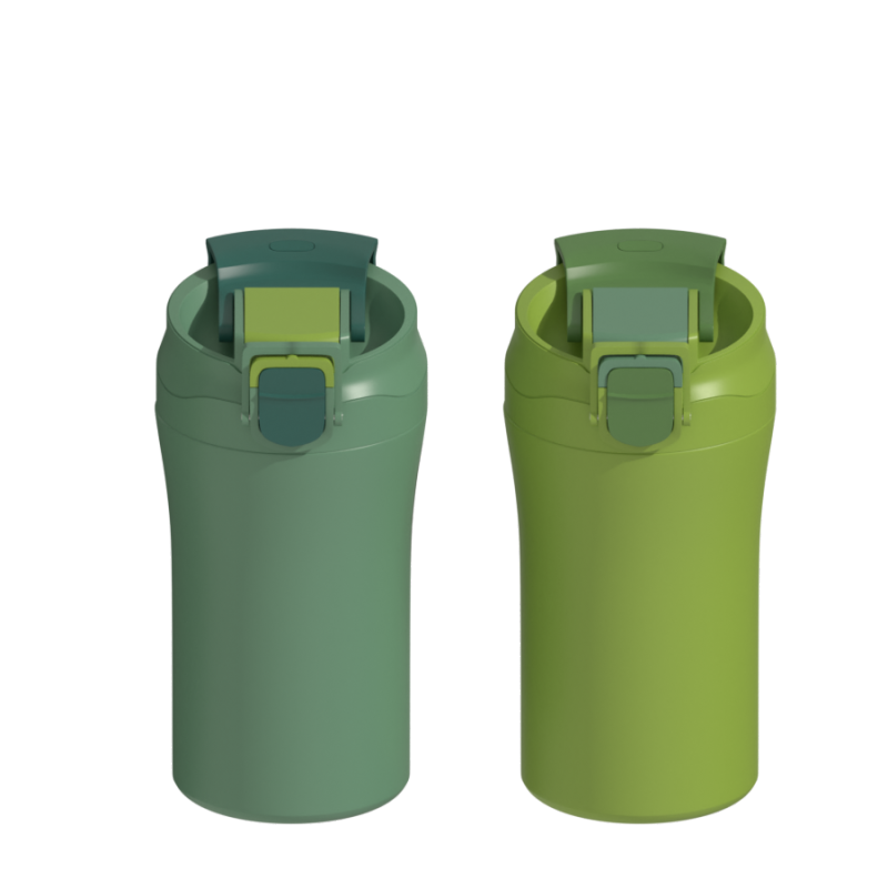 New office thermos cup Simple double-layer vacuum straw mug 420ml Double Walled Stainless Steel Thermos Coffee Mug