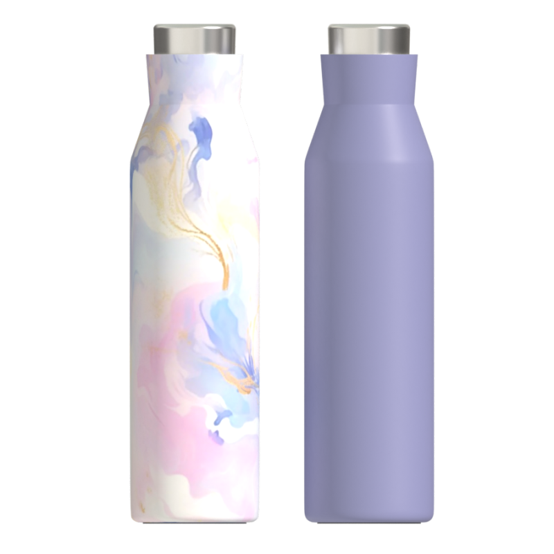 Бутылка для воды из нержавеющей стали с двойными стенками и вакуумной изоляцией объемом 600 мл/700 мл с выдвижной крышкой для пеших прогулок