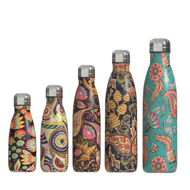 500ML Double Wall Vacuum Flask Stainless Steel Sports Warm Water Bottle with Bamboo Bottom Thermos Bottle for Gym