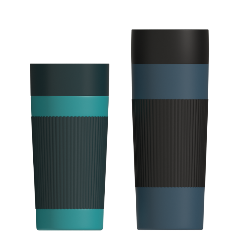 Hot selling custom logo&color 450 ml Vacuum insulated coffee mug thermos silicon sleeve car cup with 360 degree water outlet lid