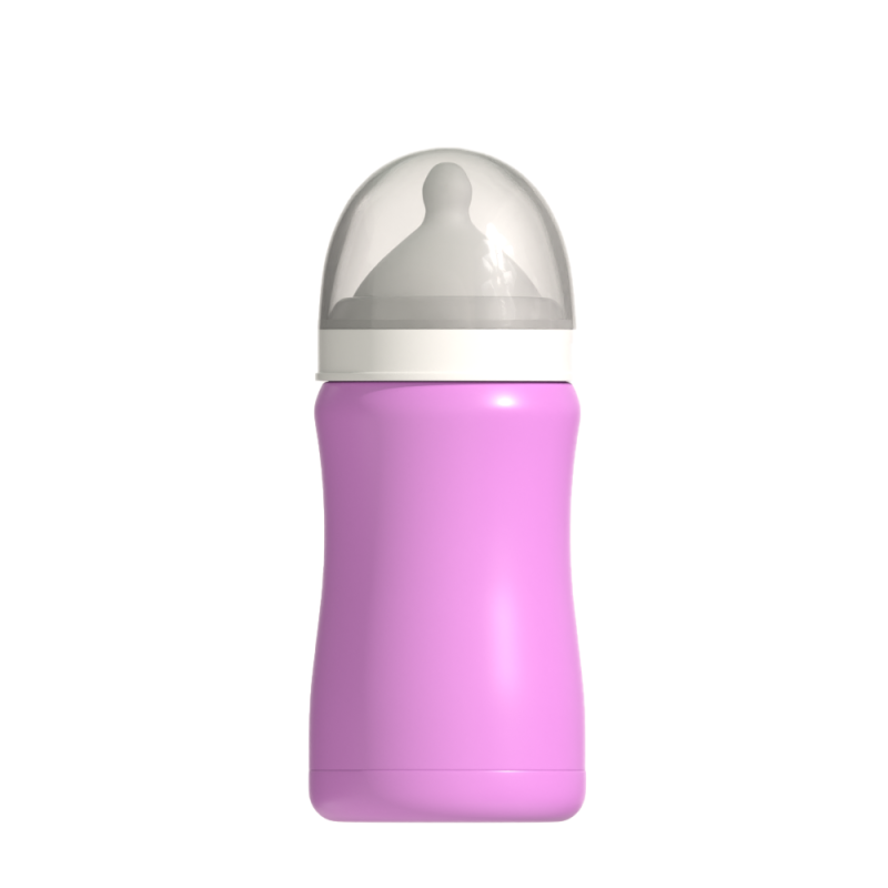 Bpa free baby bottle Double wall stainless steel insulated baby bottle with pacifier