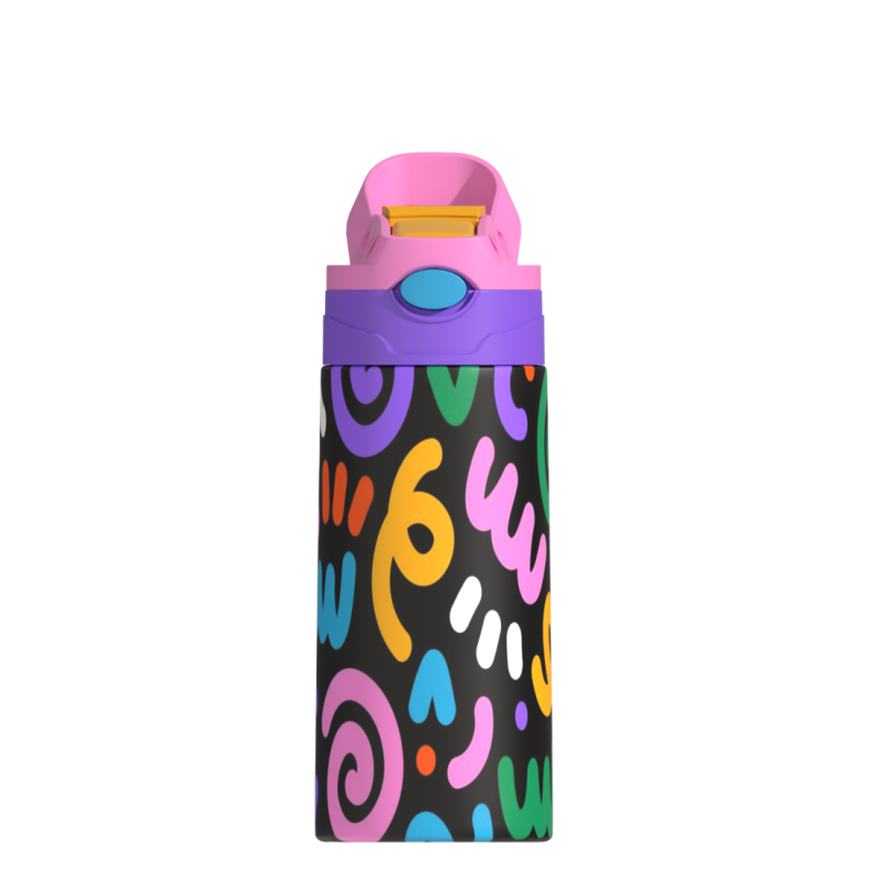 Wholesale 350ml water bottle Vacuum Insulated Thermos Flask Stainless Steel Water Bottle with Straw for Kids