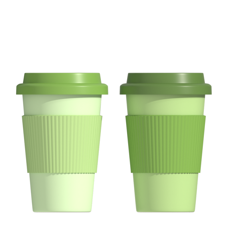 500 ml stainless steel cup with silicone grip and silicone lid