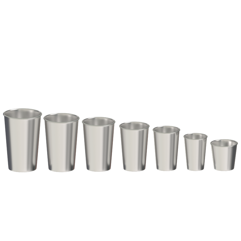 Wholesale Stainless Steel Silver Plated Metal Curled Edges Barware With Leather Cover Bag Drinking Shot Glass