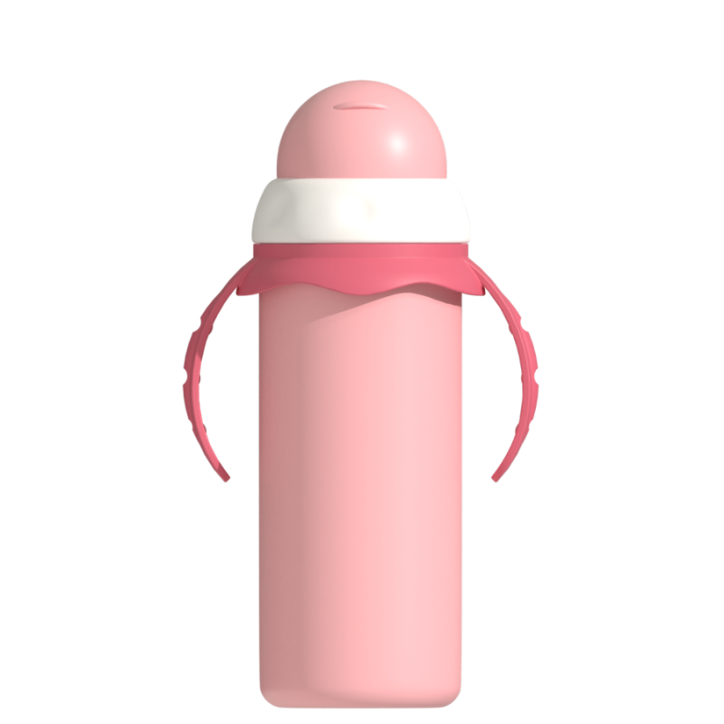 Eco-friendly 8oz Baby BPA FREE Sppy Cup Double Wall Stainless Steel Baby Feeding Bottle Thermos  With Straw Baby Water Bottle