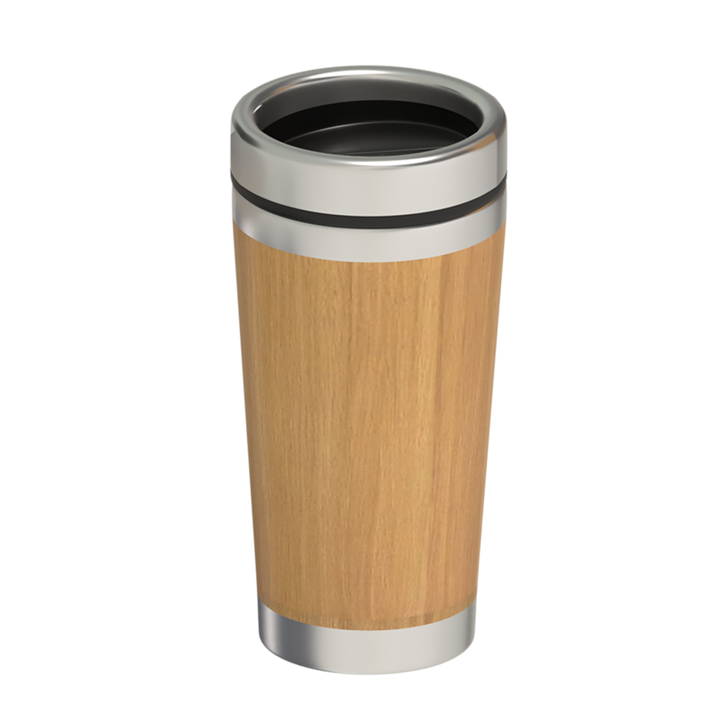 16oz bamboo tumbler coffee travel  insulated coffee mug with lid