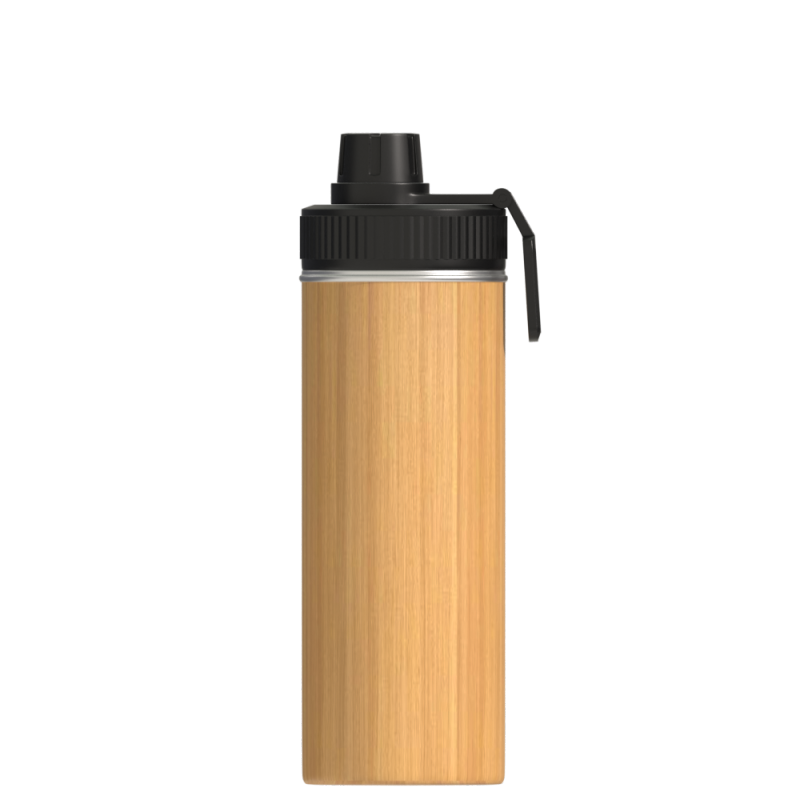 Stainless Steel Bamboo Coffee Cup Eco-friendly Water Bottle Double Wall Bamboo Cup with Lid