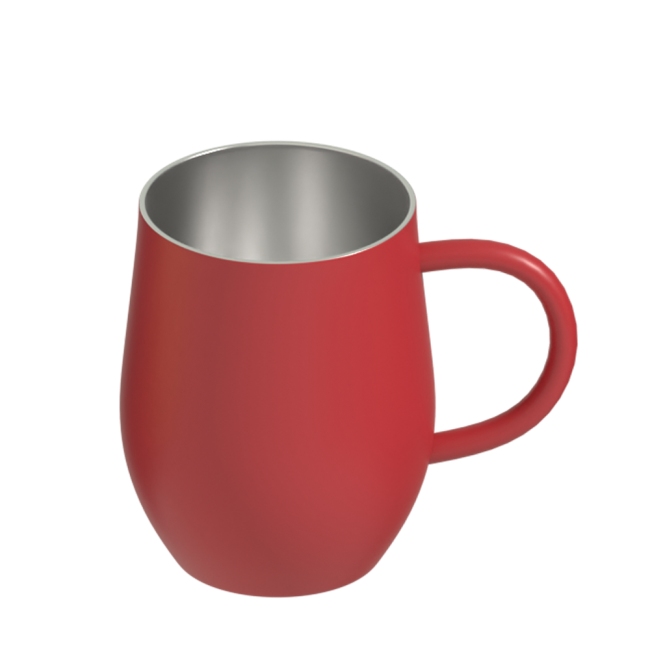 Top Seller 12 oz Metal Insulated Egg Shape Coffee Tumbler With Handle and Lid