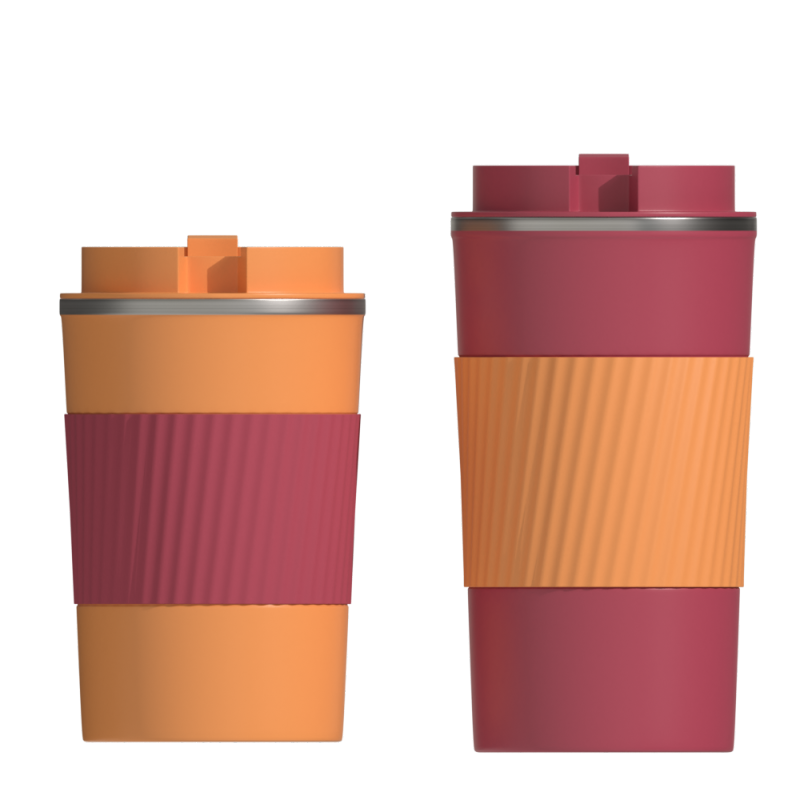 Eco Friendly Stainless Steel Thermos Double Wall Insulated Flask Vacuum Coffee Cup With Silicone Sleeve Office Travel Mug