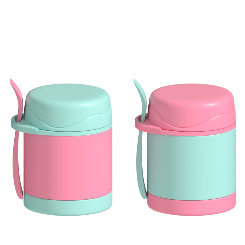 12oz Double-wall Vacuum Insulated Soup Jar Stainless Steel Kid Food Jar Thermos Lunch Box With Spoon And Fork