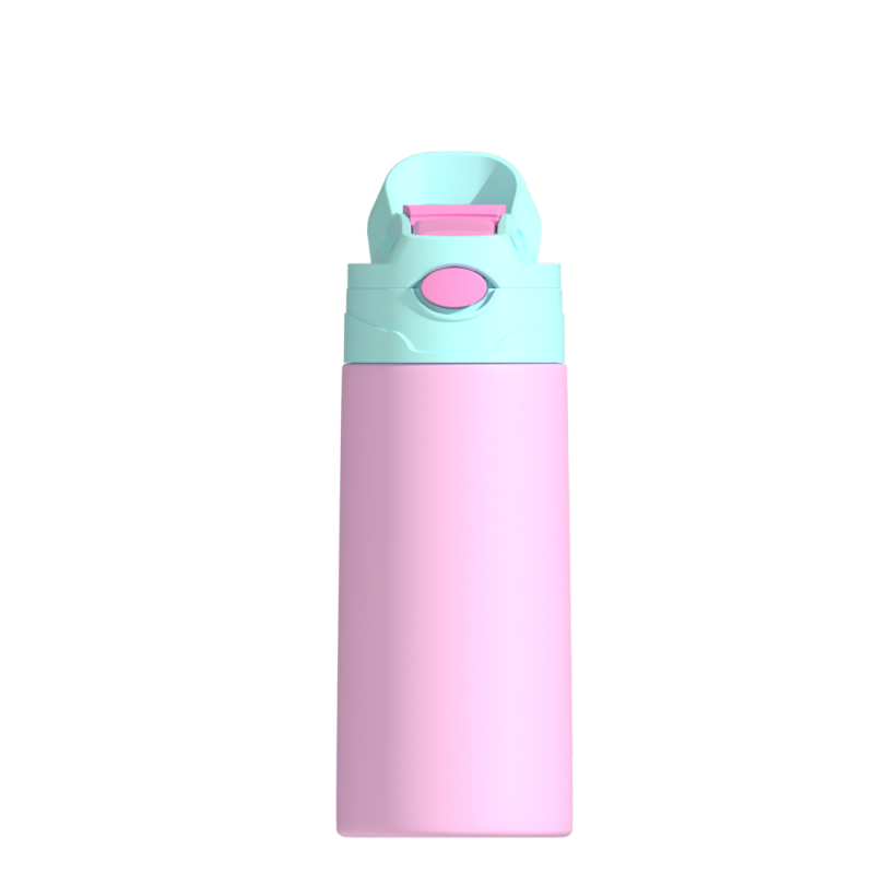 12oz Eco Friendly Stainless Steel Baby Toddler Tumbler Flip Lid Sublimation Straight Sippy Cups for Kids with Straw